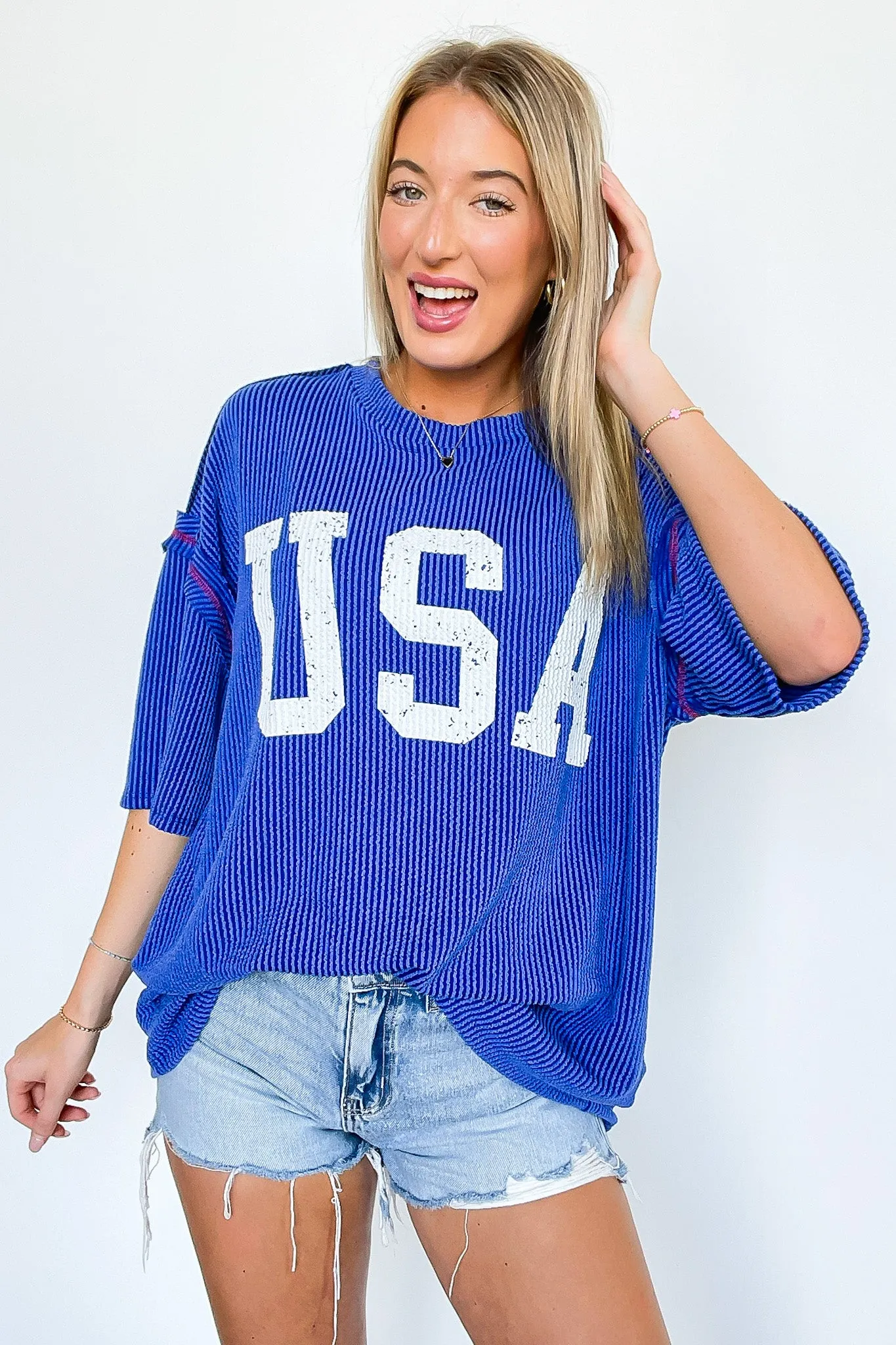 USA Ribbed Graphic Top sold by Madison + Mallory product image thumbnail 3