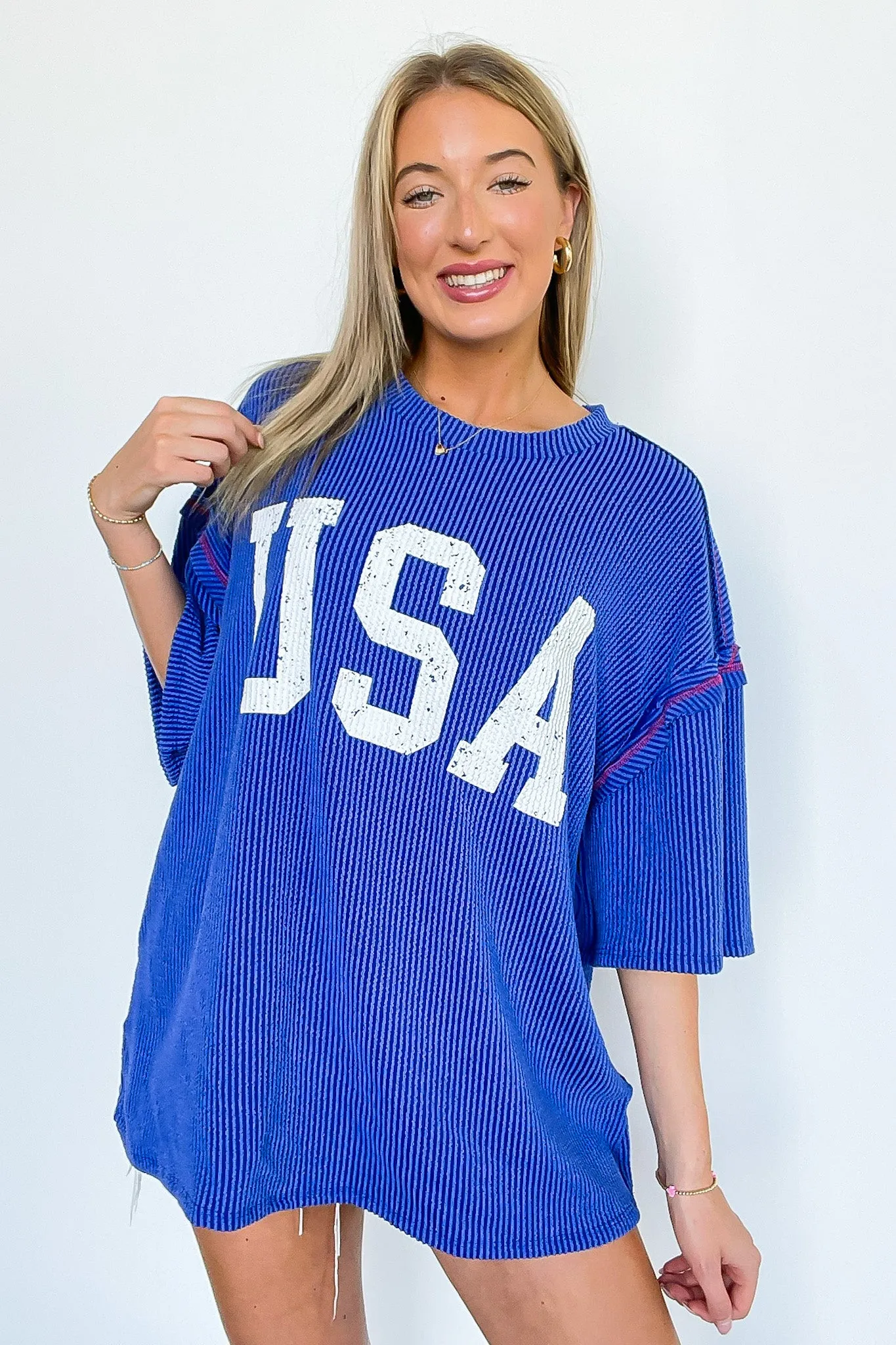 USA Ribbed Graphic Top sold by Madison + Mallory product image thumbnail 4