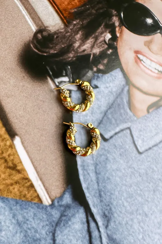 Twisted Diamond Hoop Earrings sold by Madison + Mallory