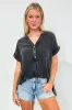 Juliette Washed Double Gauze Button Top - BACK IN STOCK sold by Madison + Mallory