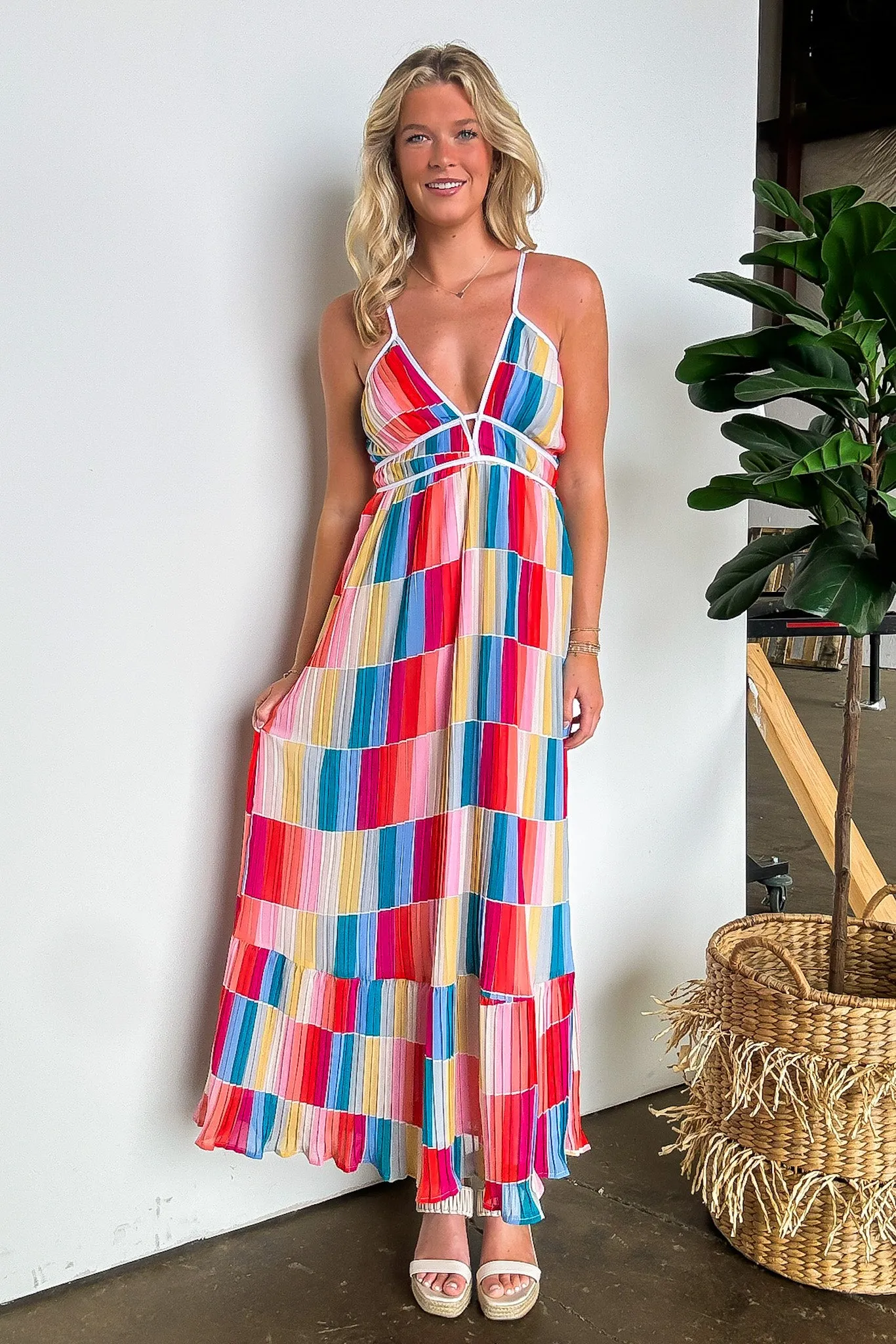 Rainbow Summer Multi Color Maxi Dress - FINAL SALE sold by Madison + Mallory product image thumbnail 4