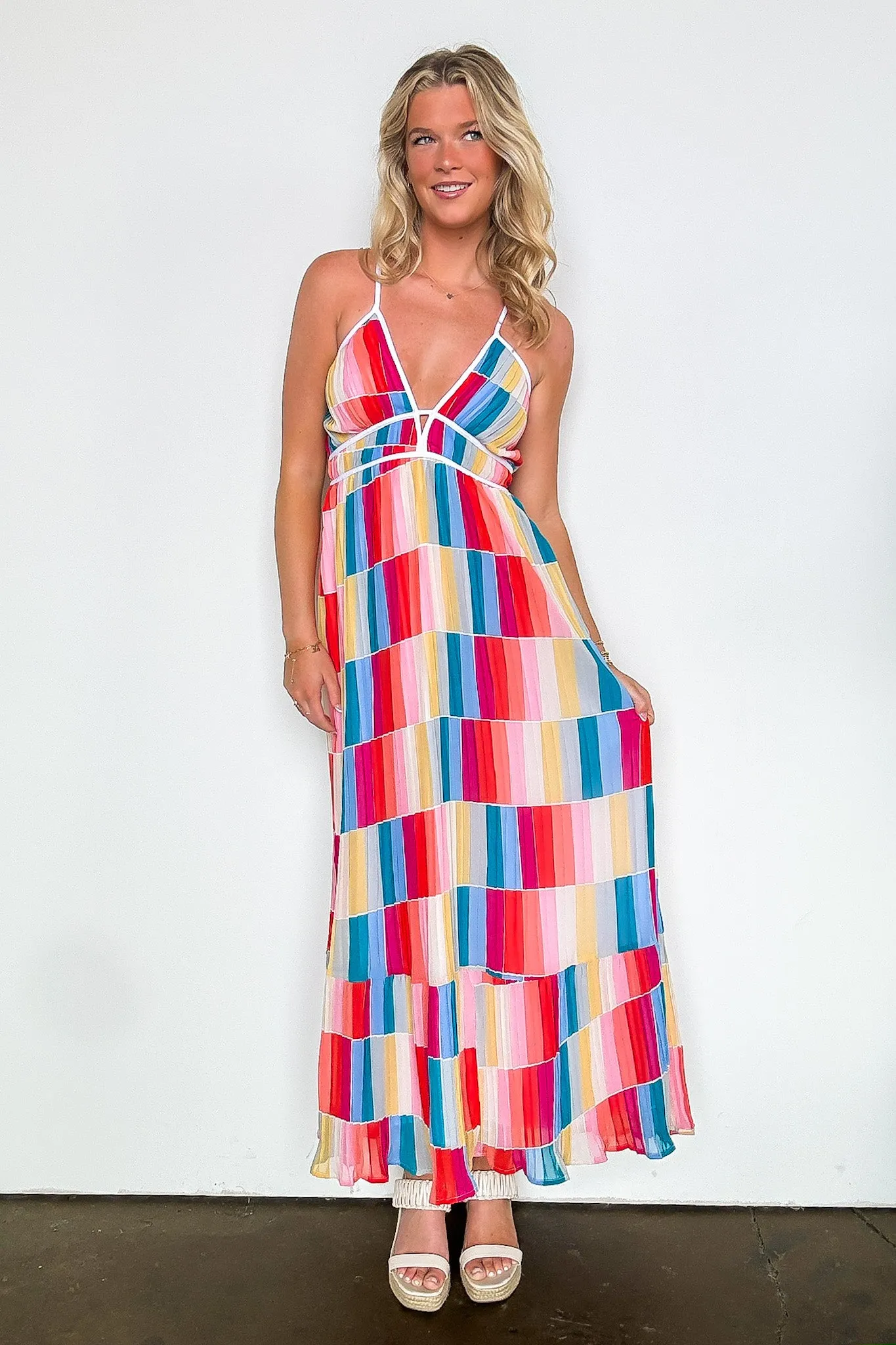 Rainbow Summer Multi Color Maxi Dress - FINAL SALE sold by Madison + Mallory product image thumbnail 2