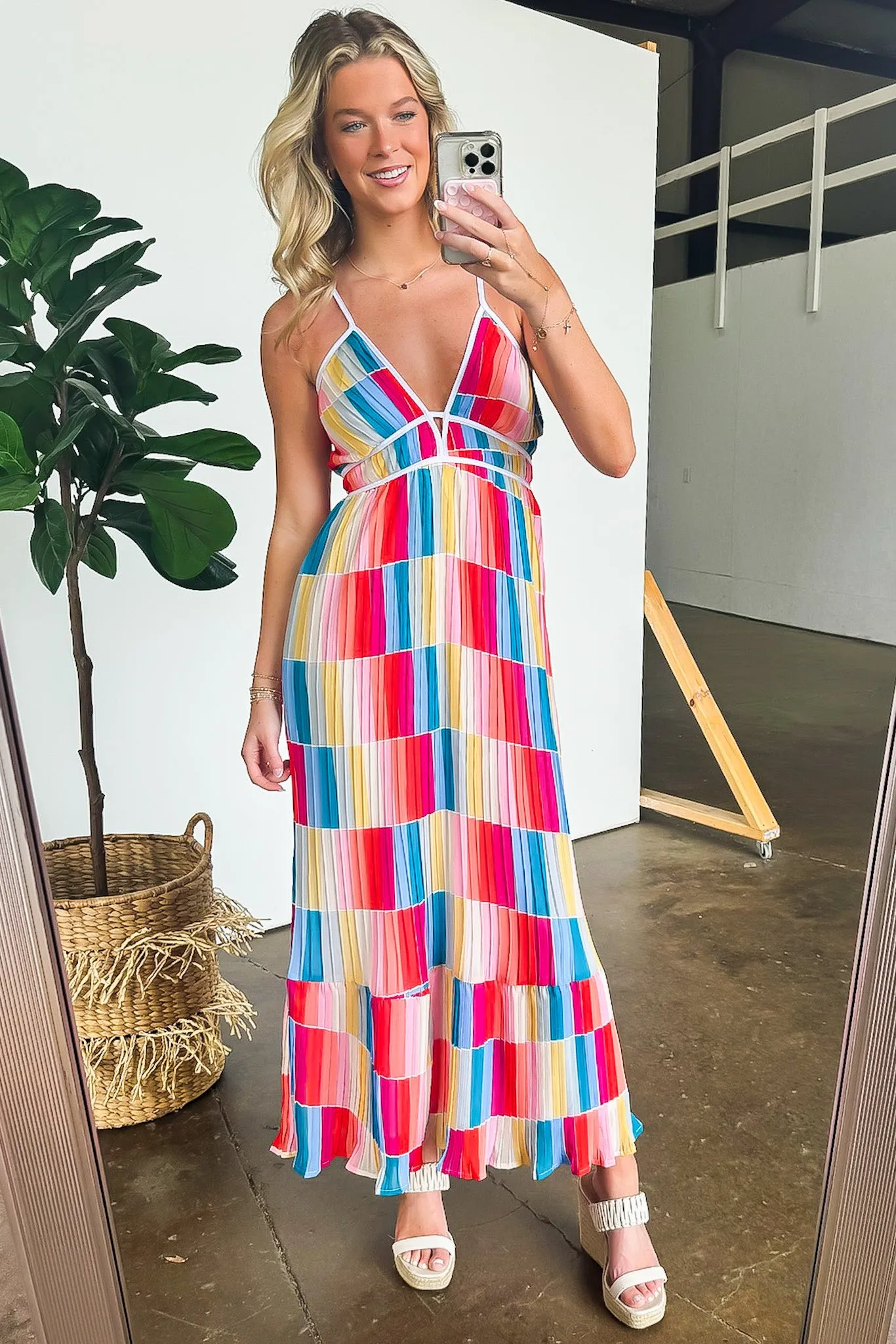 Rainbow Summer Multi Color Maxi Dress - FINAL SALE sold by Madison + Mallory product image thumbnail 3