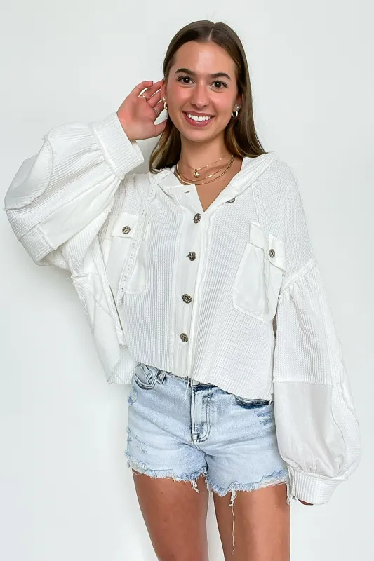 Desert Mornings Thermal Button Down Hooded Shacket - FINAL SALE sold by Madison + Mallory