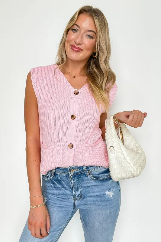 Pretty in Prep Button Down Pocket Knit Vest - FINAL SALE sold by Madison + Mallory
