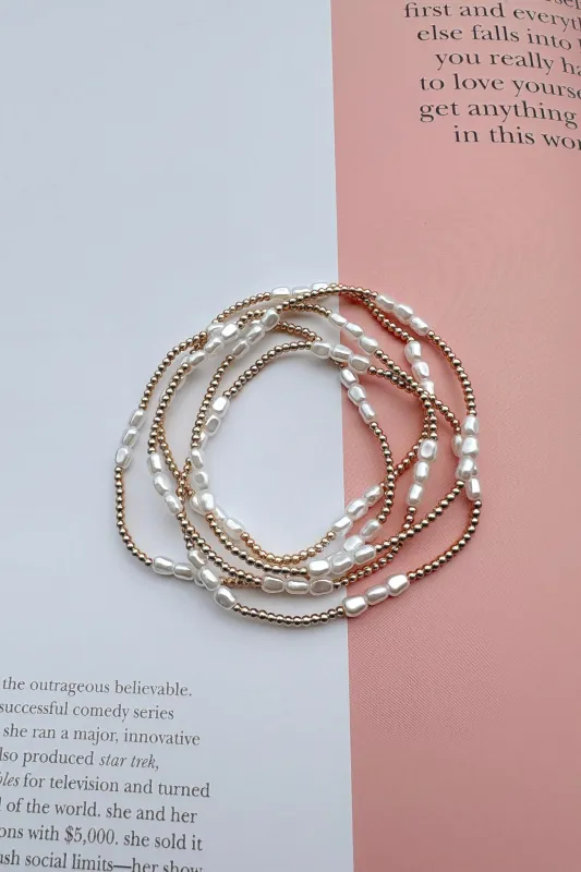 Party in Paris Pearl Beaded Bracelets sold by Madison + Mallory