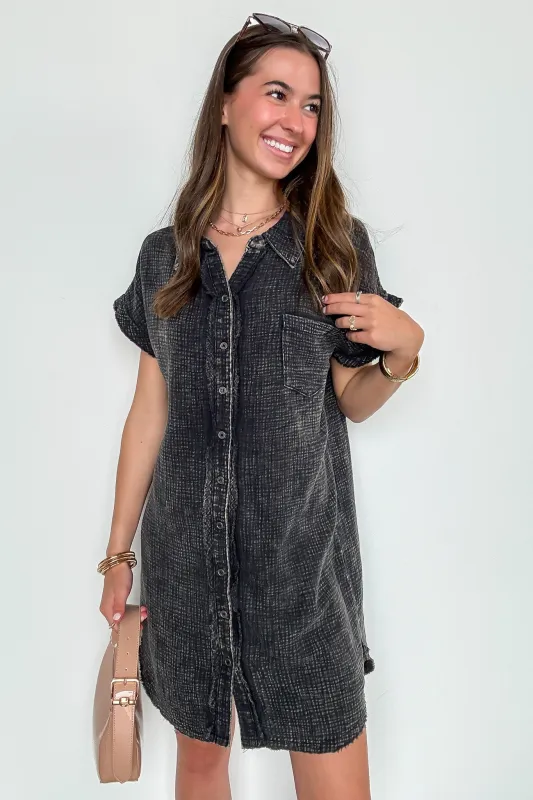 Wild Honey Washed Double Gauze Button Down Shirt Dress sold by Madison + Mallory