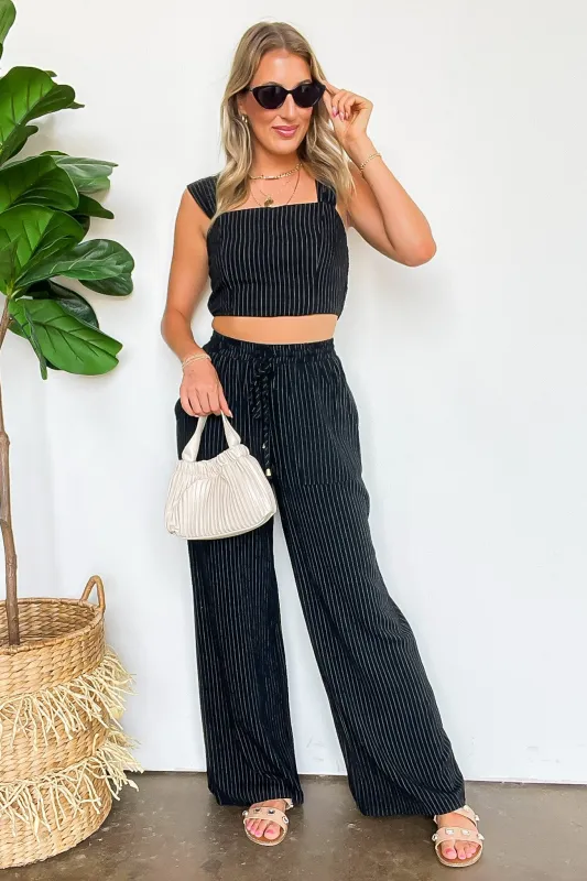 Portofino Striped Linen Smock Waist Pants sold by Madison + Mallory
