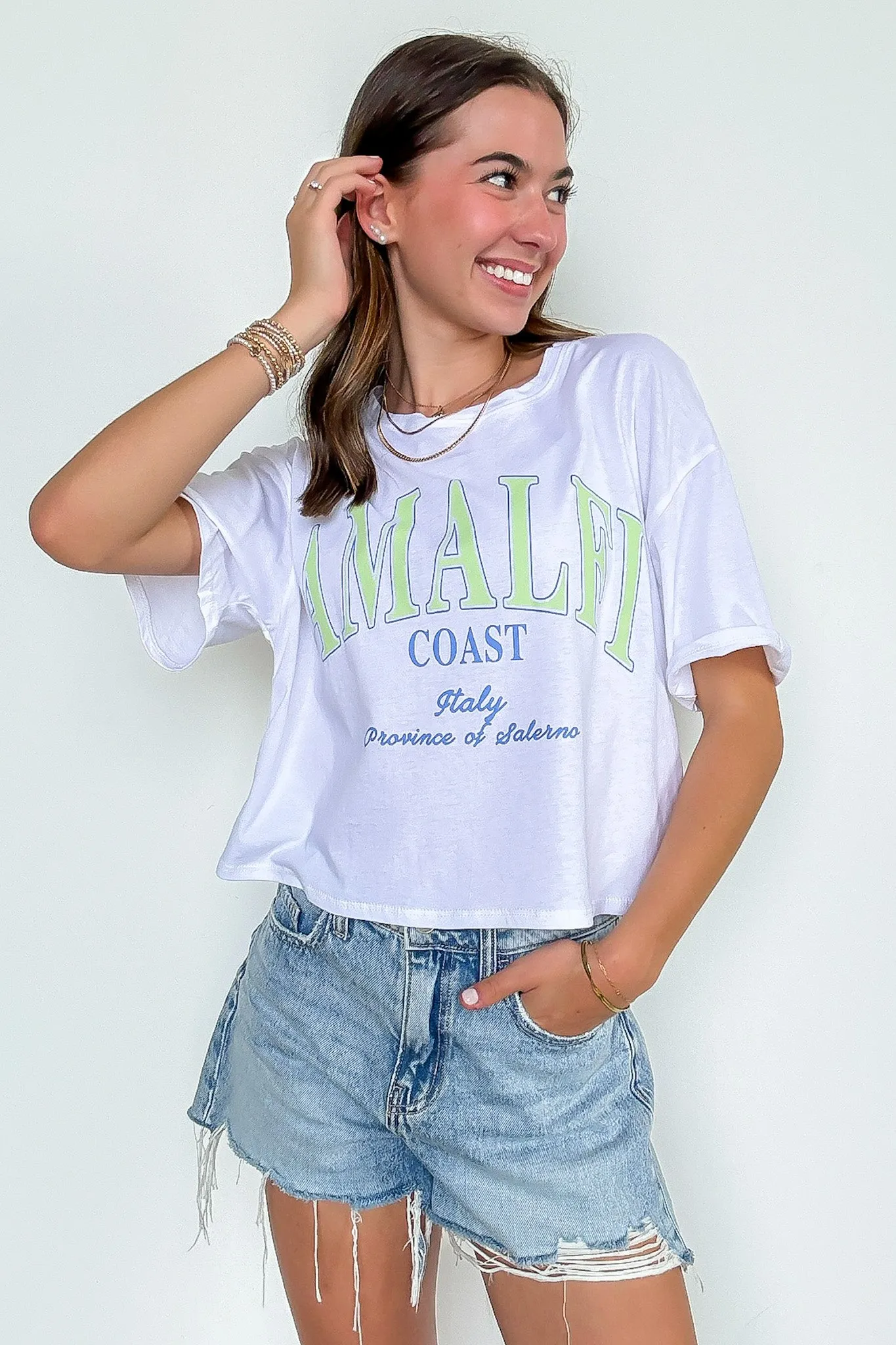 Amalfi Coast Graphic Top sold by Madison + Mallory
