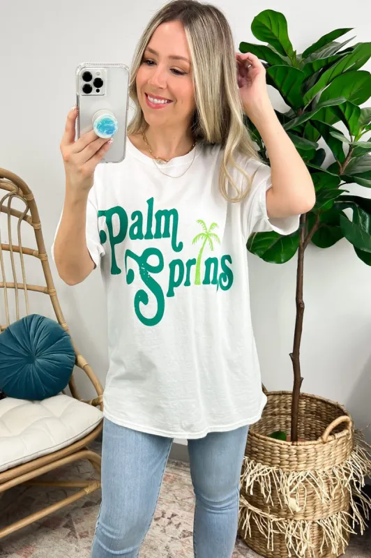 Palm Springs Oversized Vintage Graphic Tee - FINAL SALE sold by Madison + Mallory