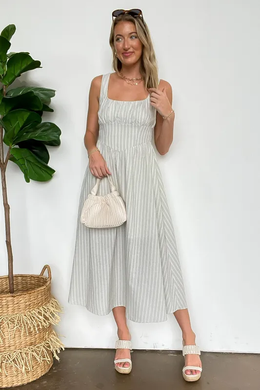 Chicline Stripe Midi Dress sold by Madison + Mallory
