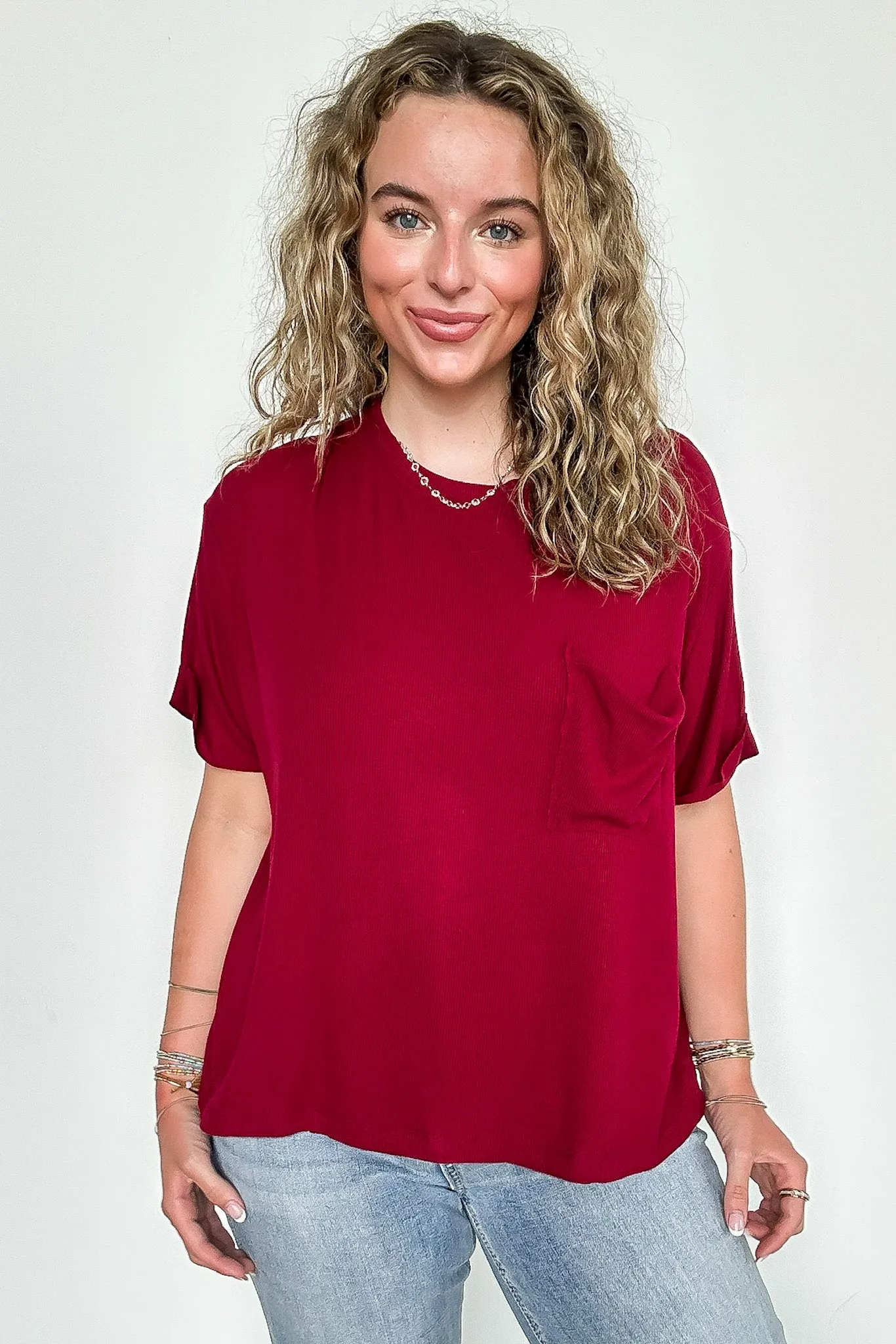 Soft Structure Relaxed Ribbed Pocket Top - BACK IN STOCK sold by Madison + Mallory product image thumbnail 2