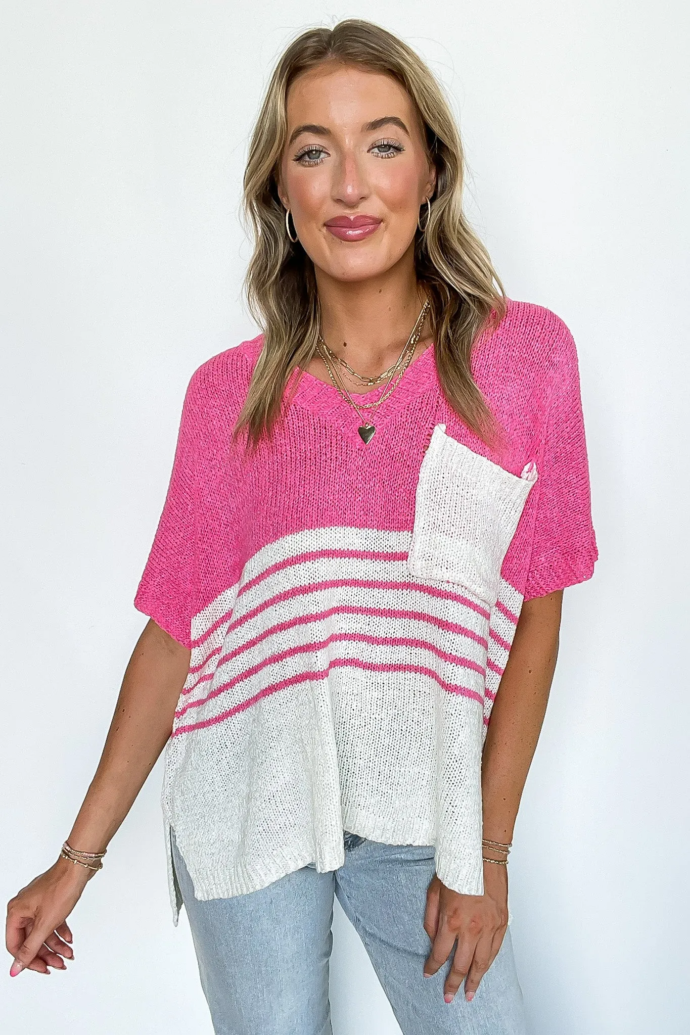 Stripe Story Color Block Sweater Top sold by Madison + Mallory product image thumbnail 2