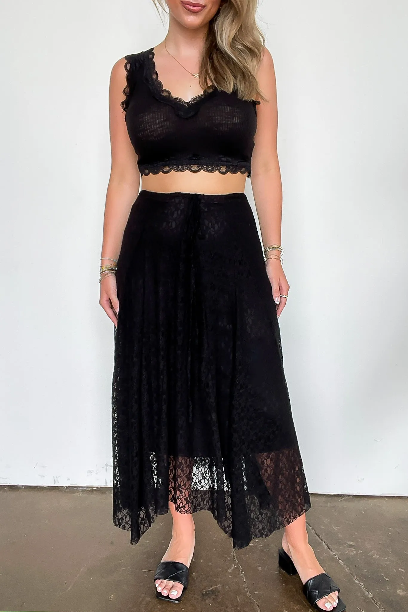 Flirtline Lace Maxi Skirt sold by Madison + Mallory product image thumbnail 2