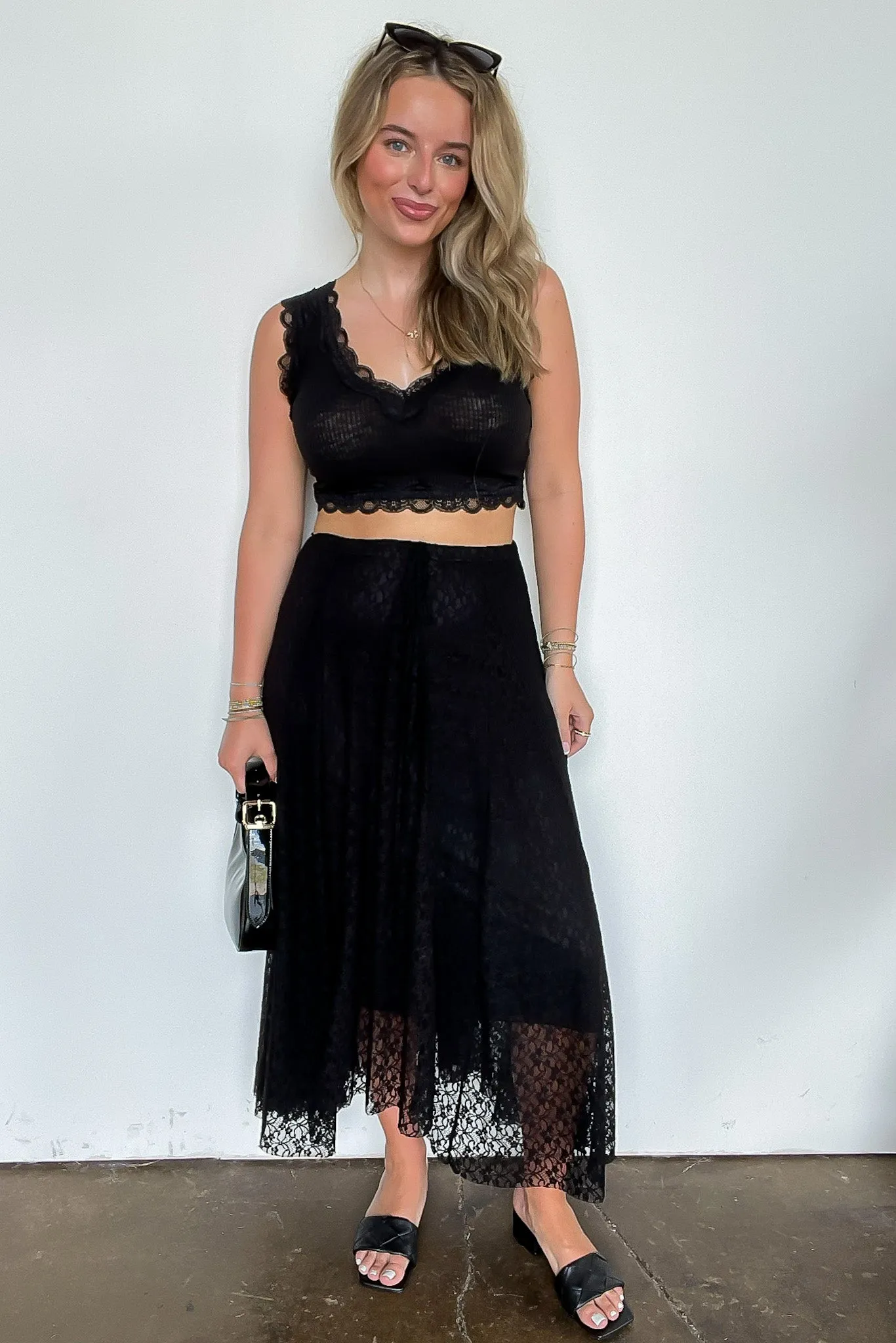 Flirtline Lace Maxi Skirt sold by Madison + Mallory product image thumbnail 3