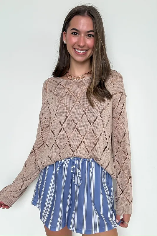 Chai Latte Club Eyelet Knit Sweater sold by Madison + Mallory
