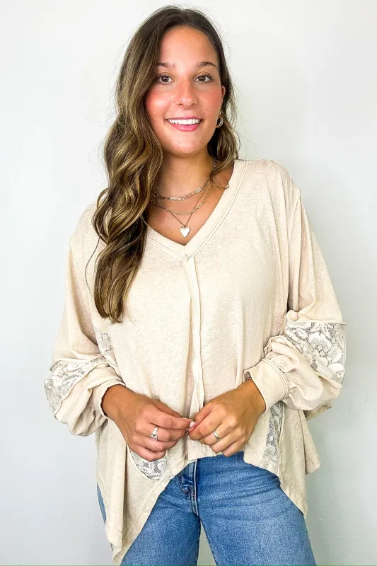 Lace Reverie V-Neck Top sold by Madison + Mallory