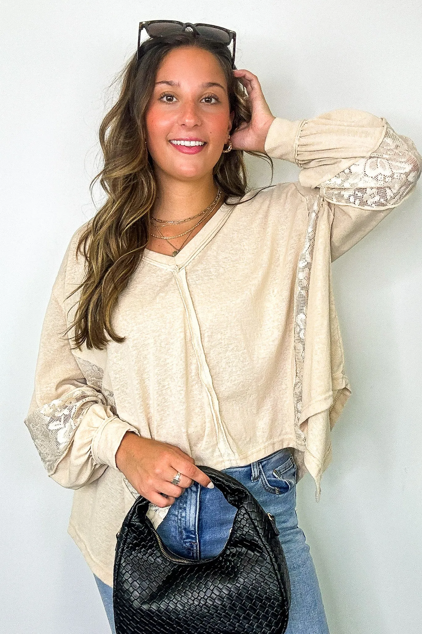 Lace Reverie V-Neck Top sold by Madison + Mallory product image thumbnail 3