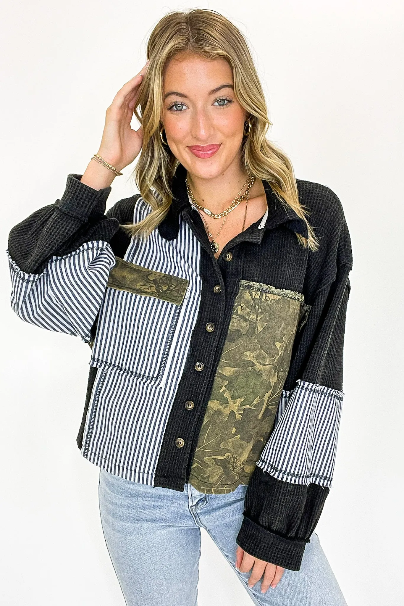Timber Thread Camo Contrast Shacket - FINAL SALE sold by Madison + Mallory product image thumbnail 3