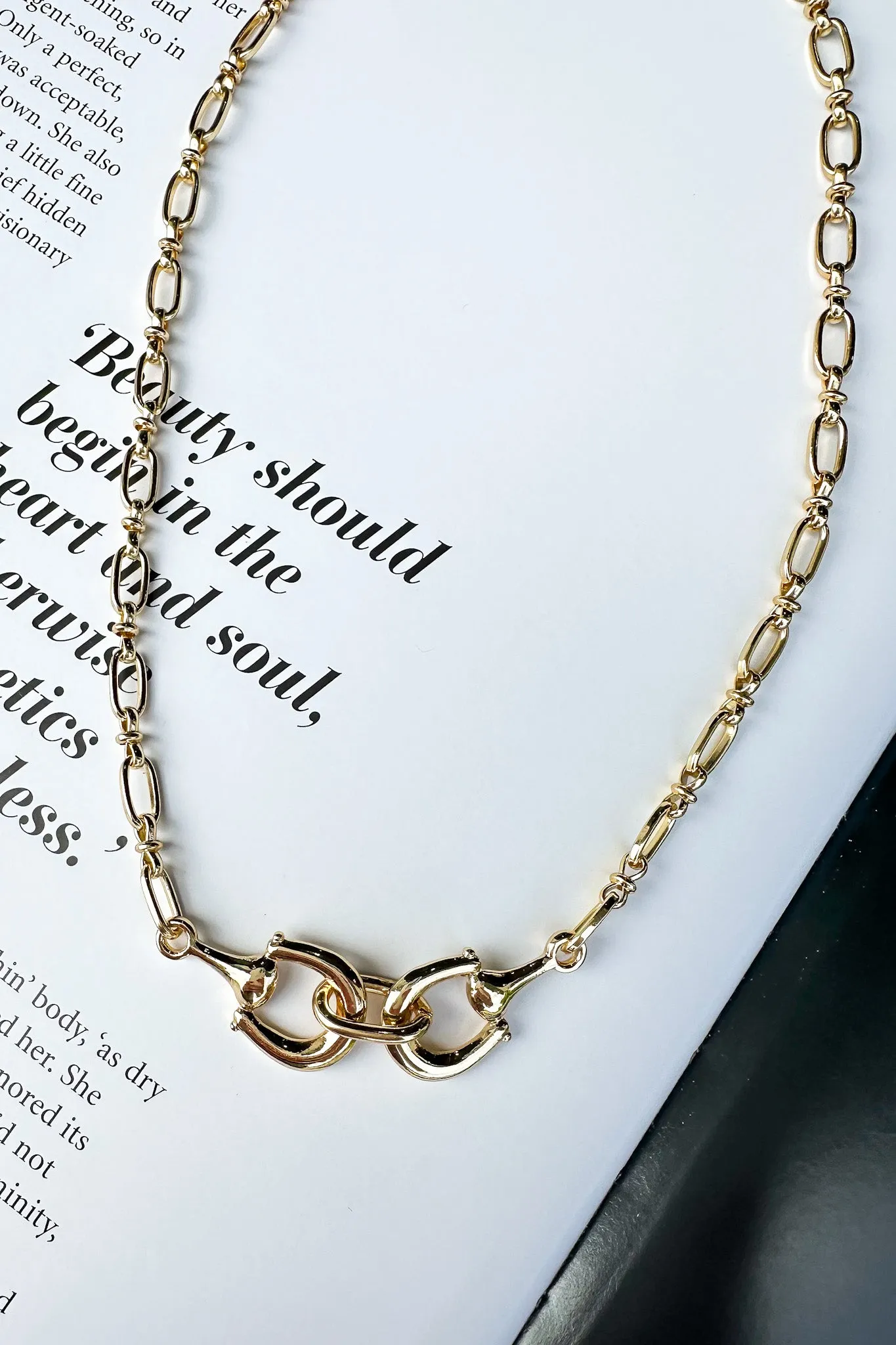 Bridle Charm Metal Horsebit Chain Necklace sold by Madison + Mallory product image thumbnail 2