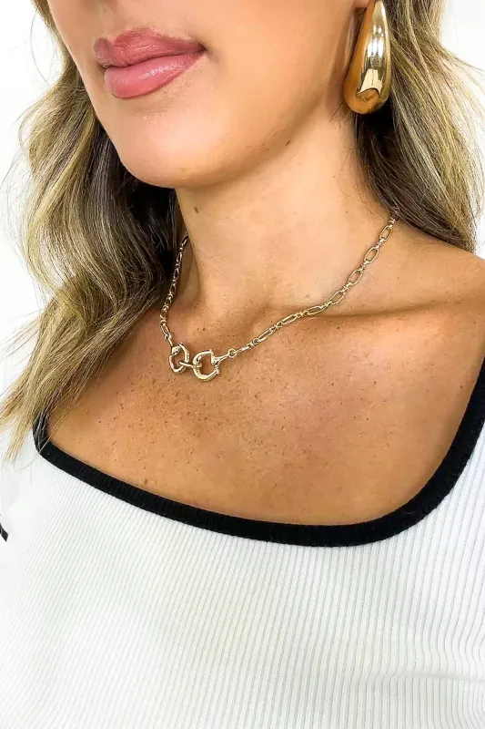 Bridle Charm Metal Horsebit Chain Necklace sold by Madison + Mallory