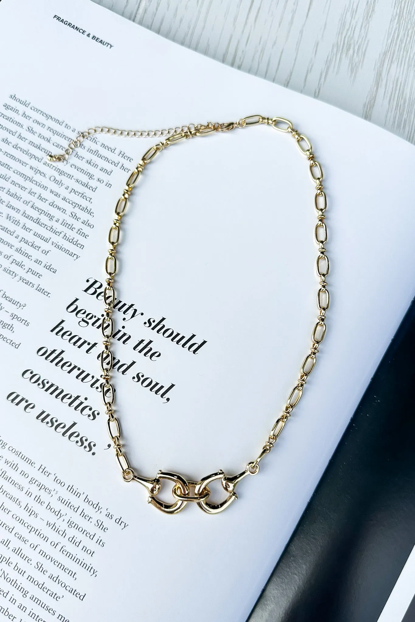Bridle Charm Metal Horsebit Chain Necklace sold by Madison + Mallory product image thumbnail 4