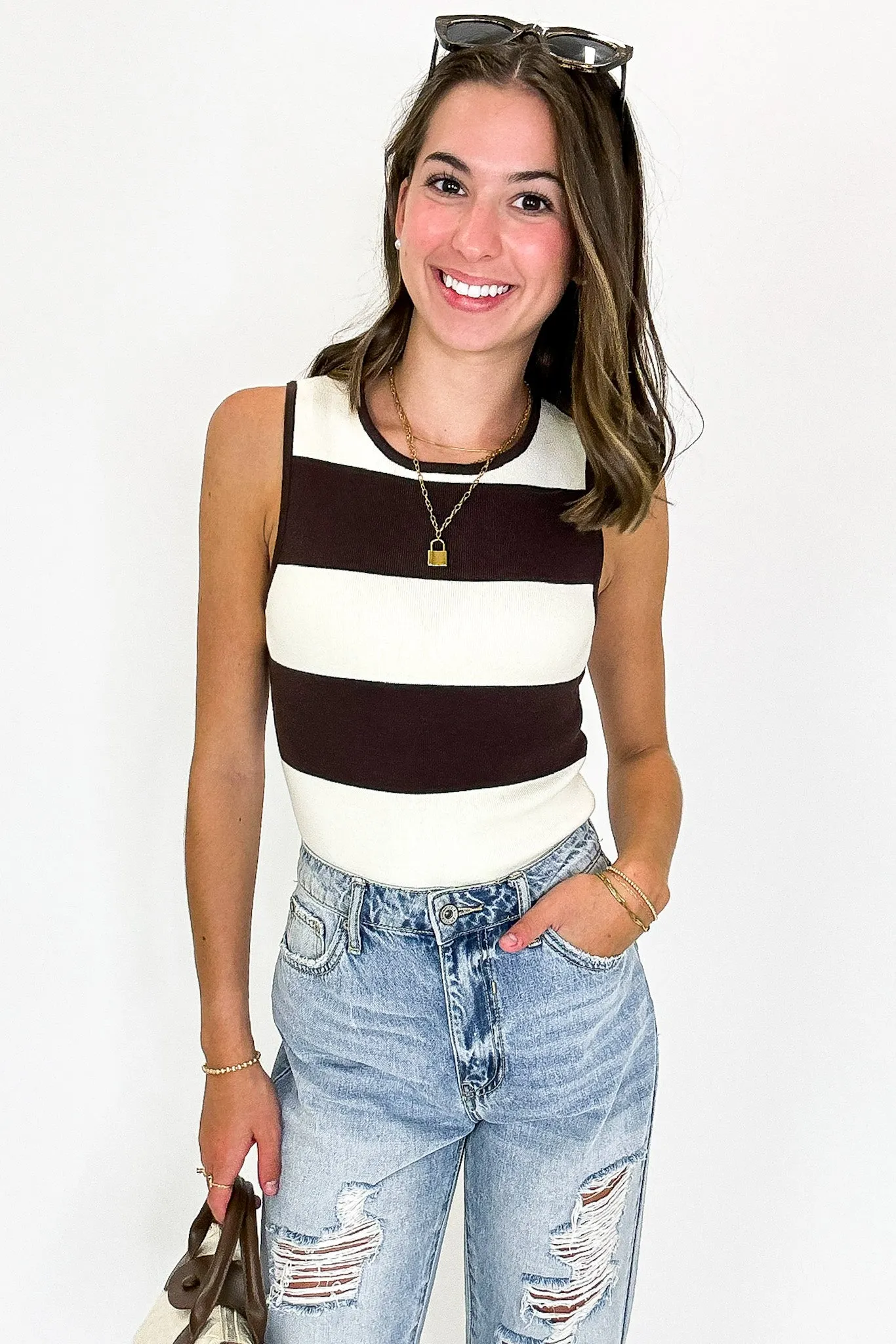 Fine Lines Striped Bodysuit - FINAL SALE sold by Madison + Mallory product image thumbnail 4