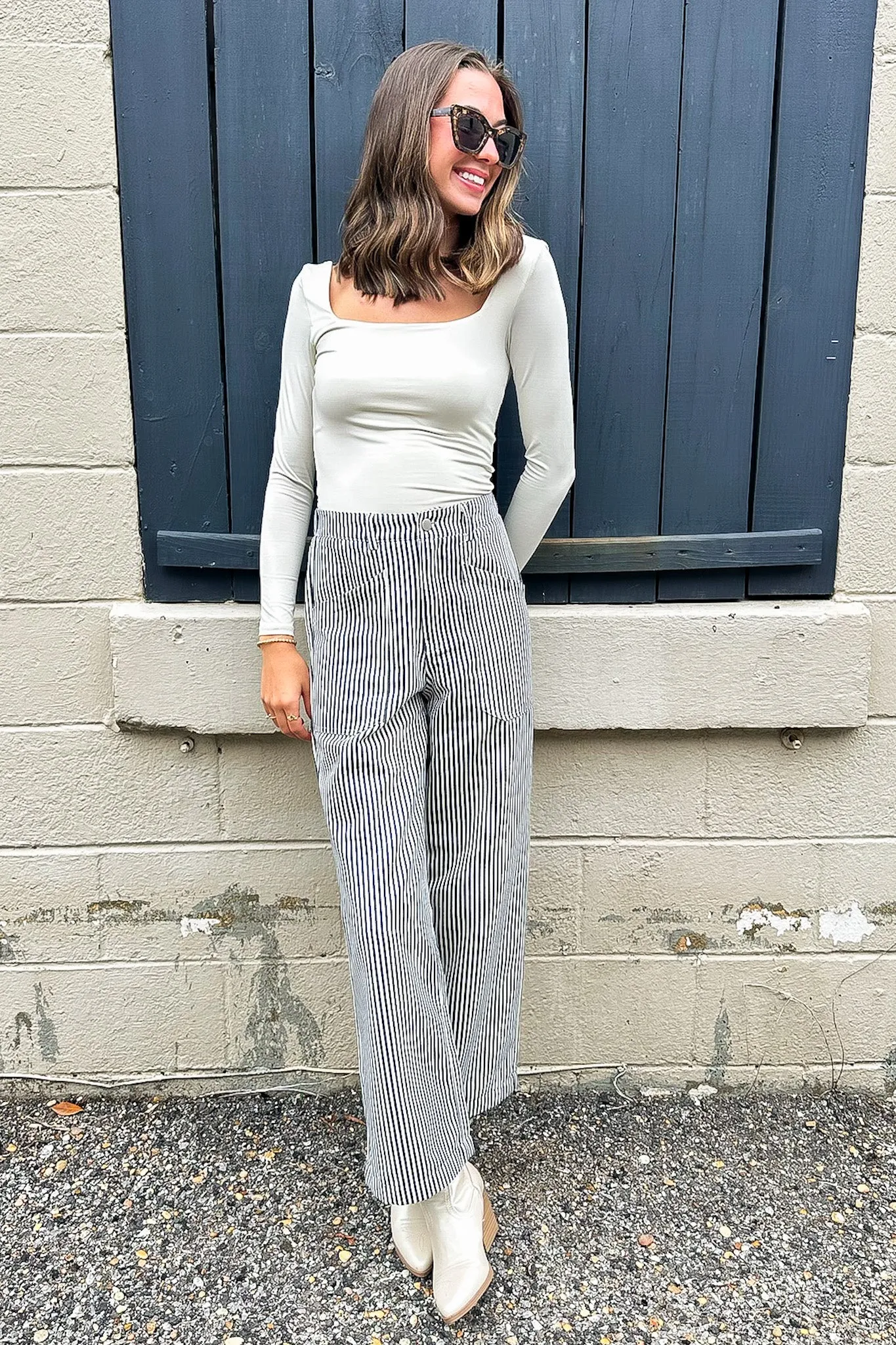 Line Theory Pinstripe Pants - FINAL SALE sold by Madison + Mallory