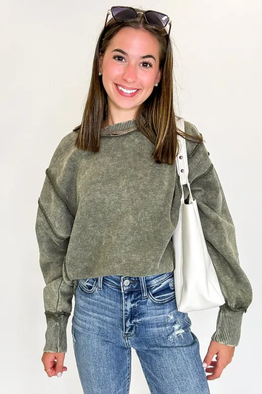 Lounge Life Acid Wash Sweatshirt - BACK IN STOCK sold by Madison + Mallory