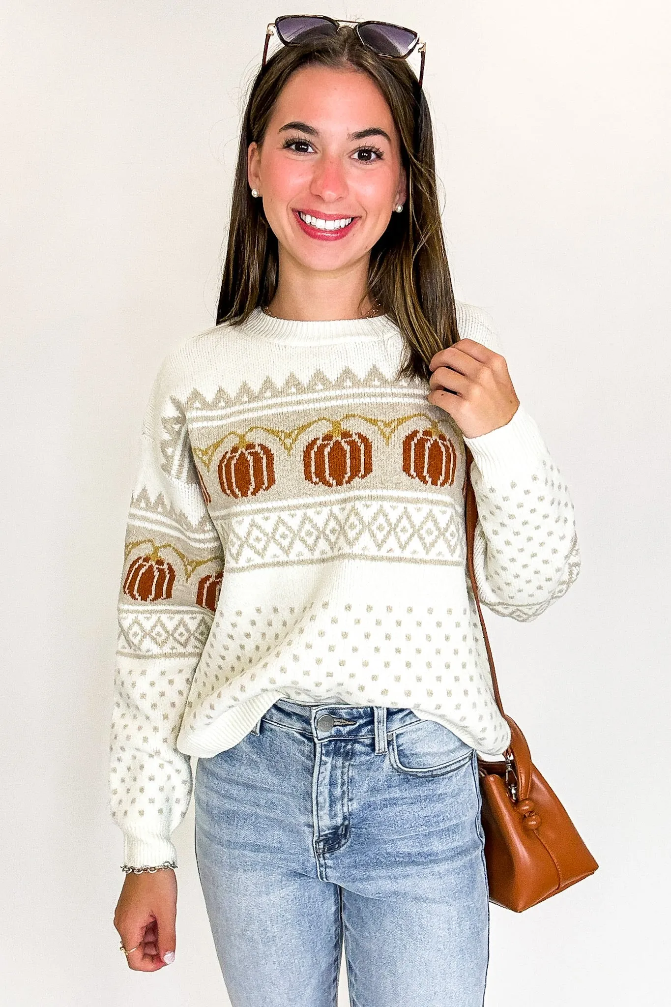 Pumpkin Parade Jacquard Knit Sweater - FINAL SALE sold by Madison + Mallory product image thumbnail 3
