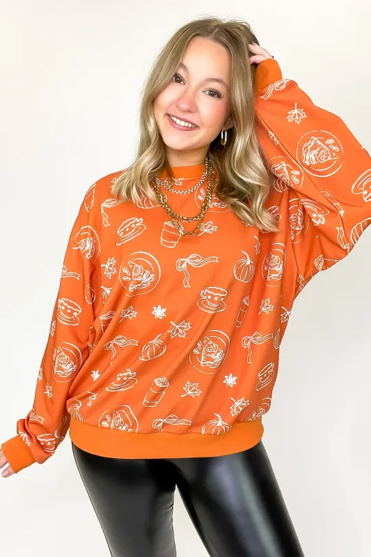 Spice Delight Pumpkin Print Pullover sold by Madison + Mallory