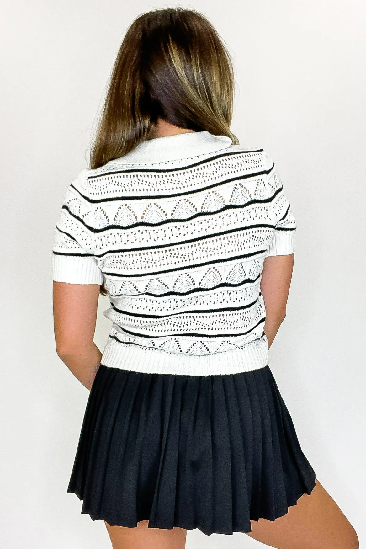 Knit Code Openwork Pattern Top sold by Madison + Mallory product image thumbnail 4