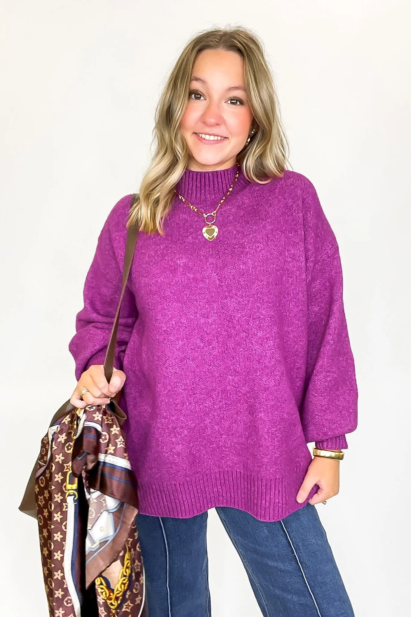 Minimal Mood Mock Neck Sweater - FINAL SALE sold by Madison + Mallory