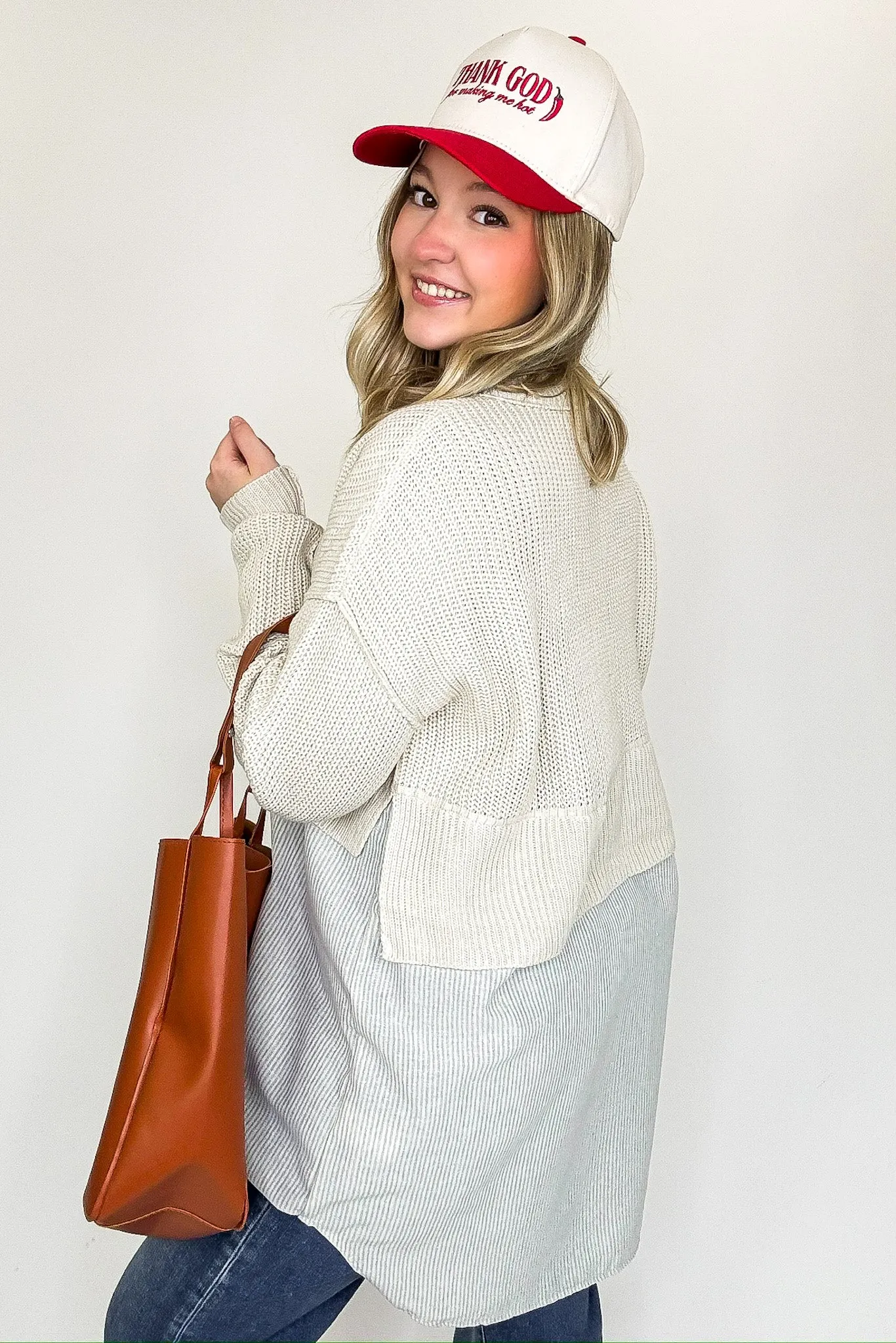 Split Seconds Knit and Button Down Top sold by Madison + Mallory product image thumbnail 4