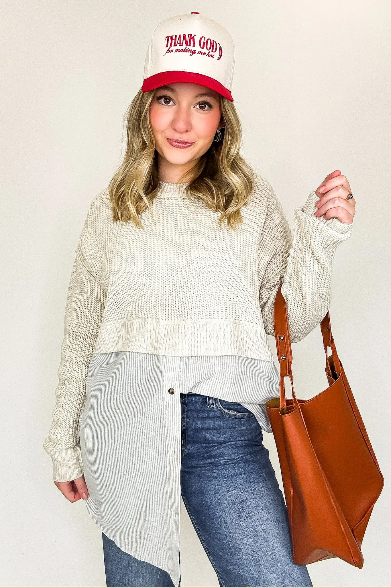 Split Seconds Knit and Button Down Top sold by Madison + Mallory product image thumbnail 2