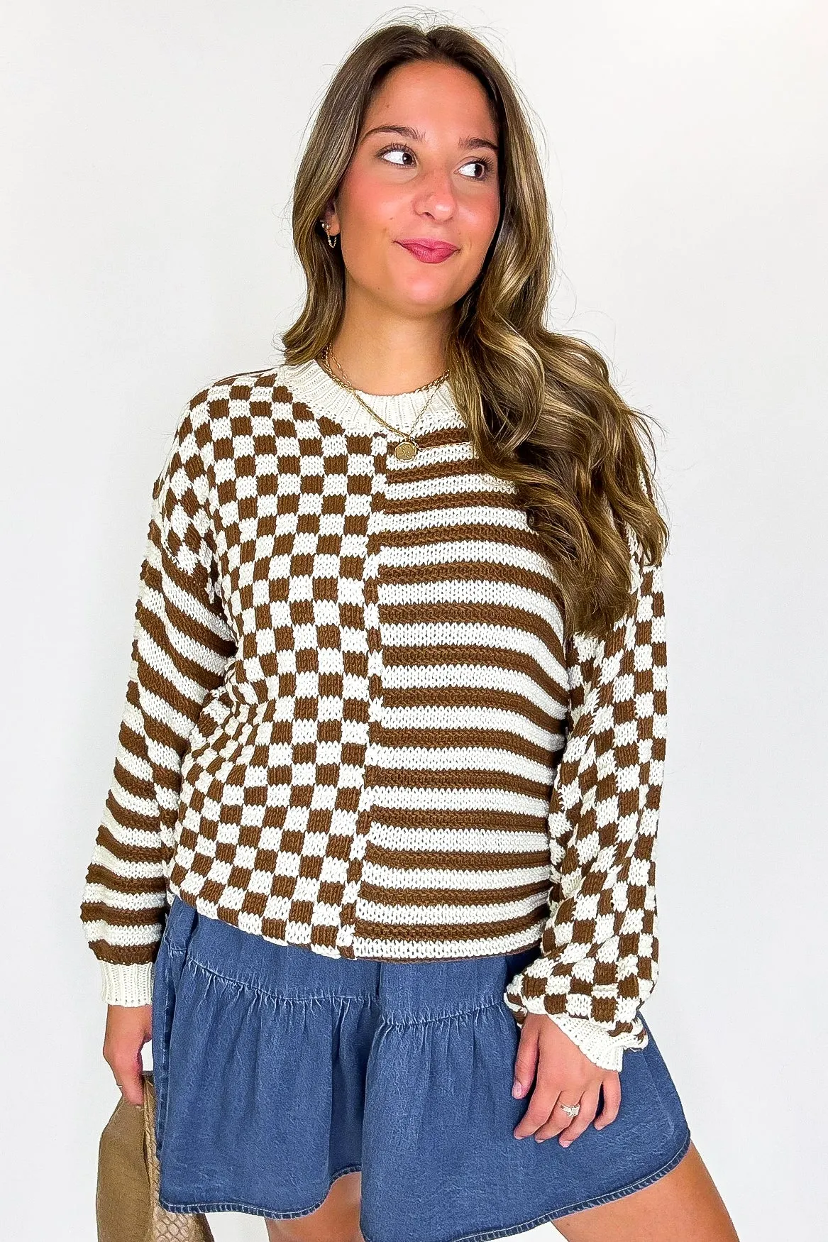 Check & Stripe Knit Sweater - FINAL SALE sold by Madison + Mallory product image thumbnail 4