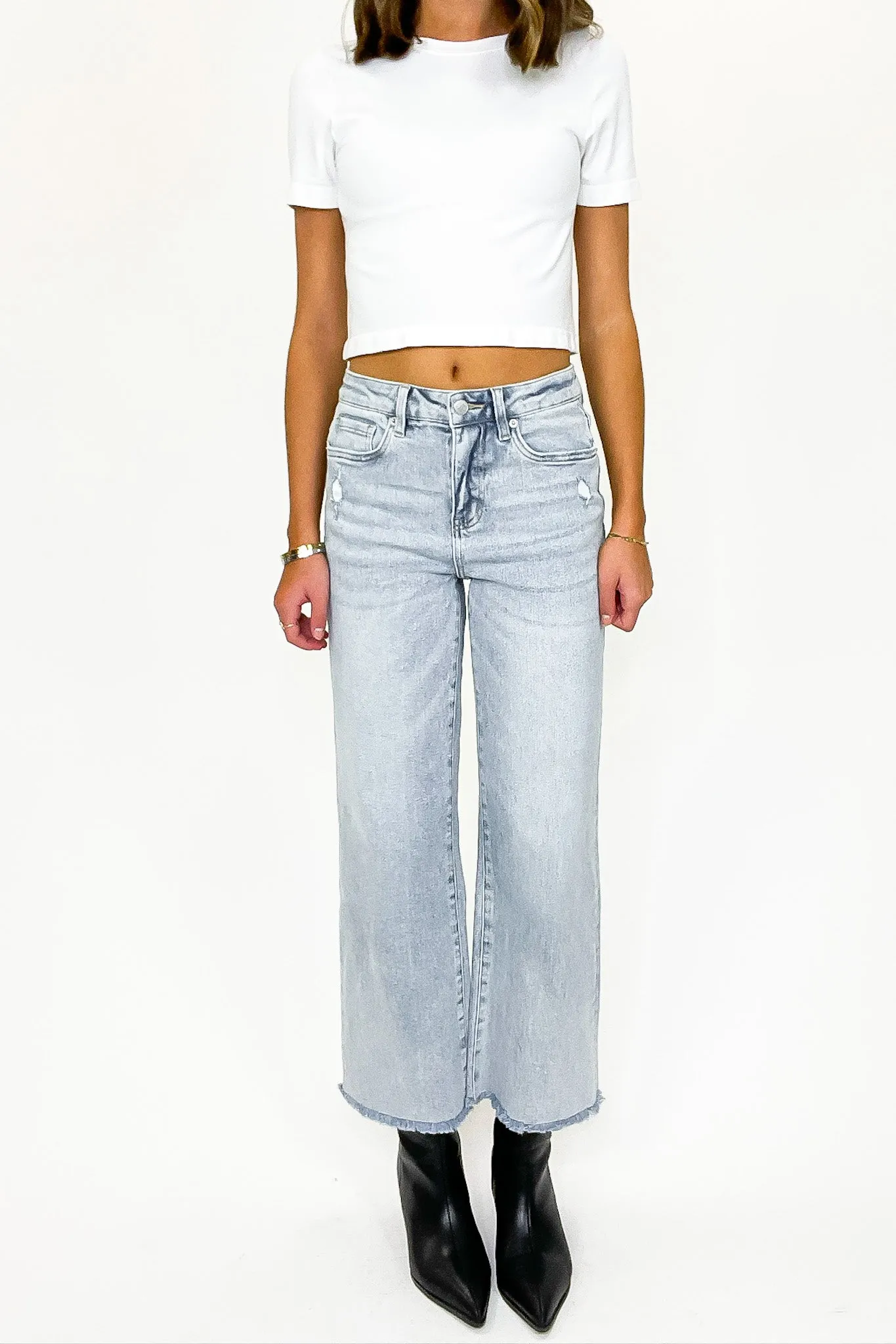 Summit High Rise Ankle Wide Leg Jeans sold by Madison + Mallory product image thumbnail 4