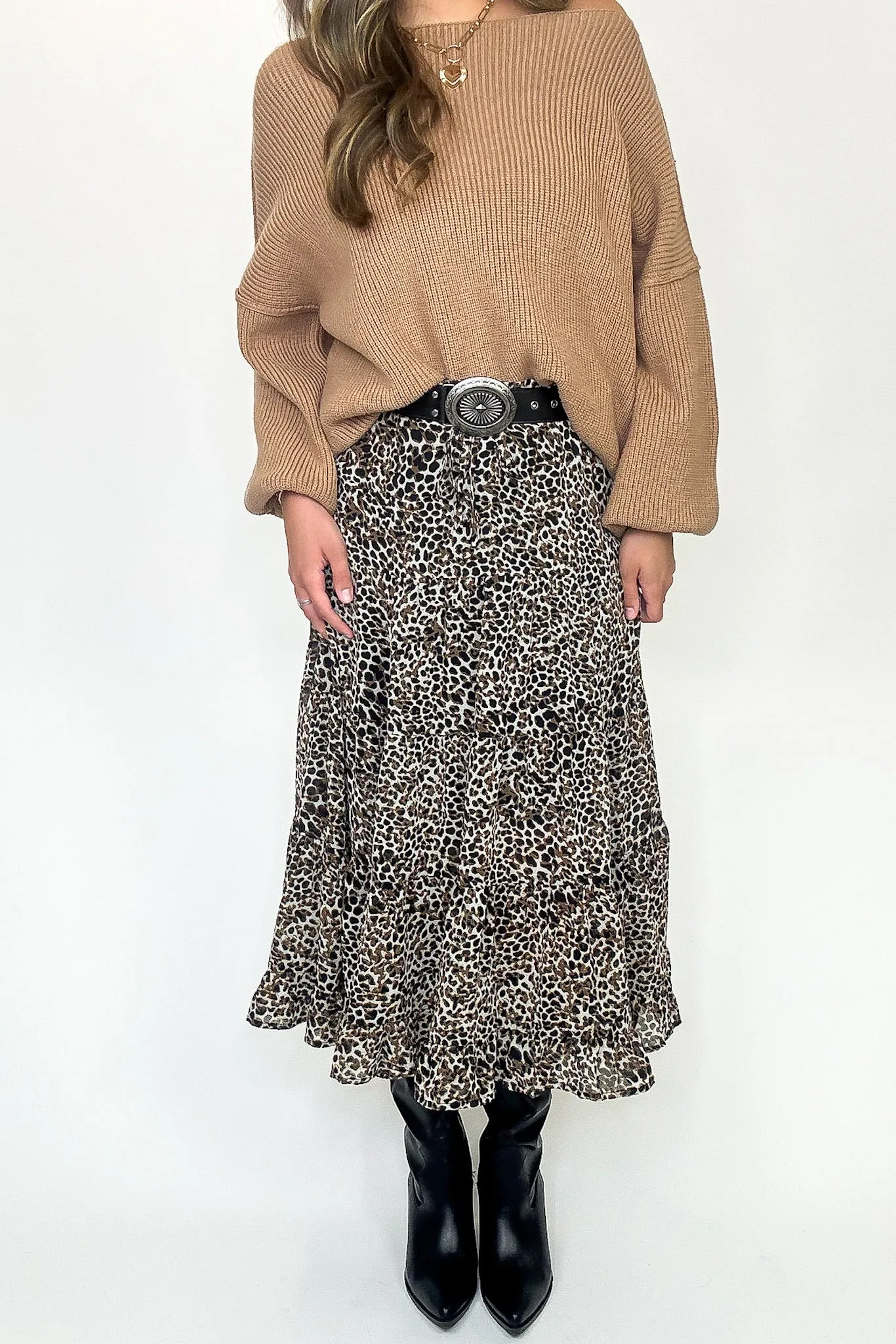 Untamed Tiers Animal Print Maxi Skirt - FINAL SALE sold by Madison + Mallory product image thumbnail 3