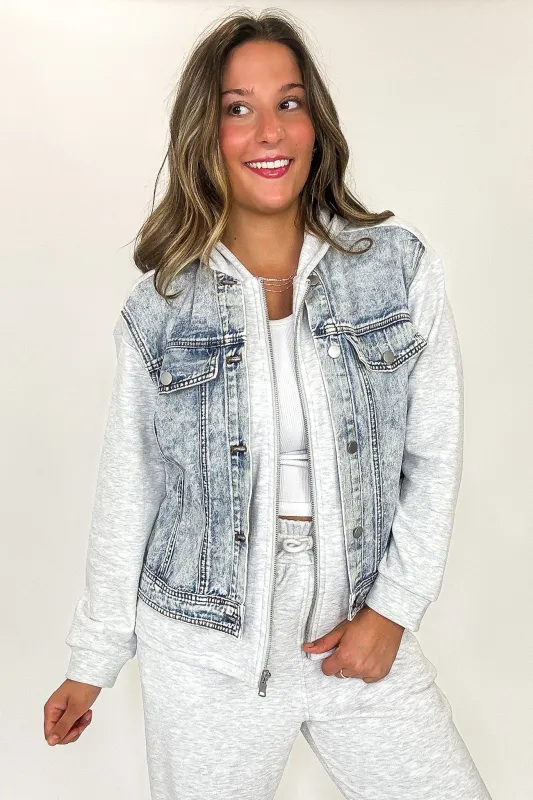 Contrast Core Denim Jacket sold by Madison + Mallory