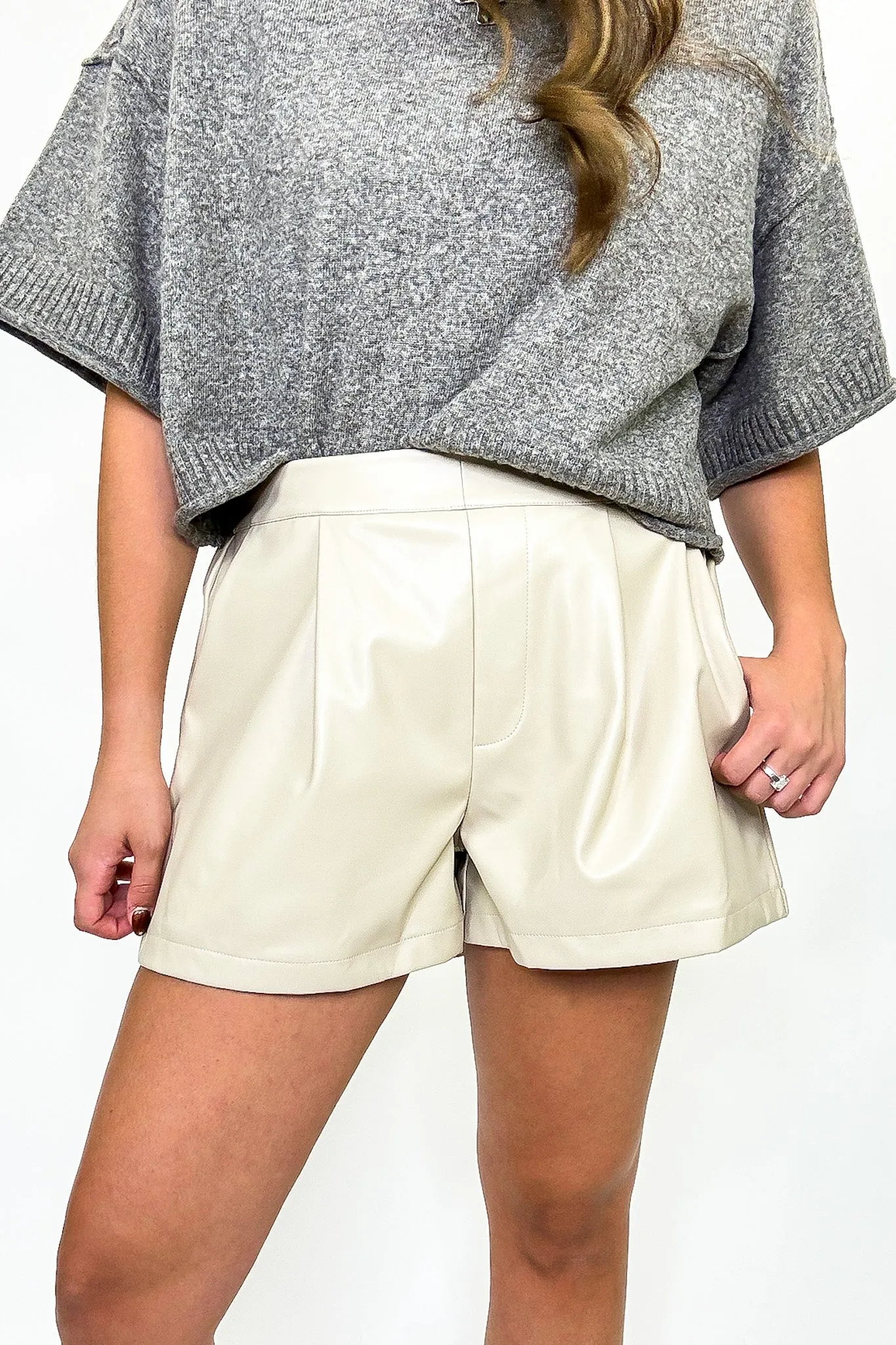 Luxe Rebel Vegan Leather Shorts sold by Madison + Mallory product image thumbnail 4