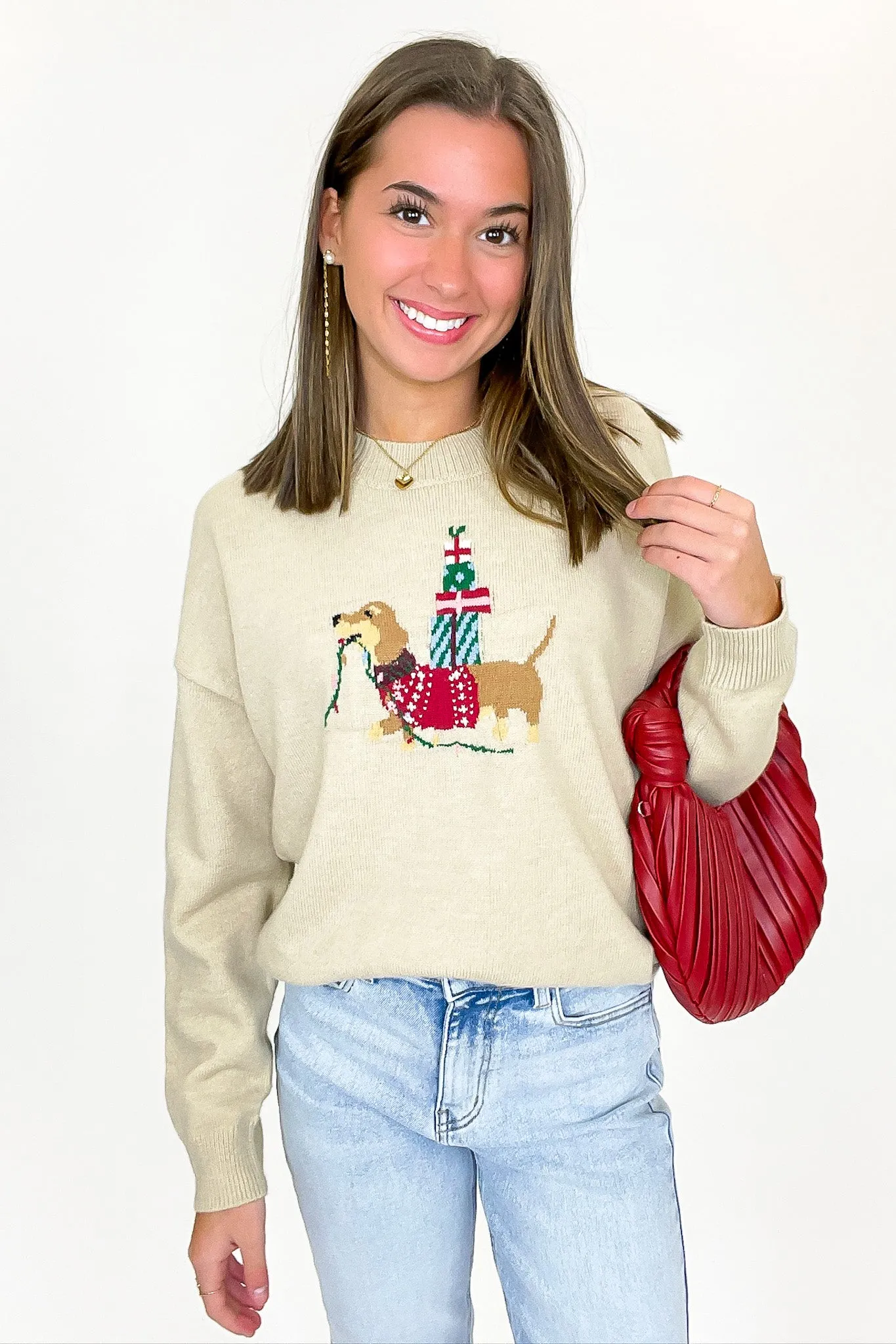 Festive Pup Holiday Knit Sweater sold by Madison + Mallory product image thumbnail 3
