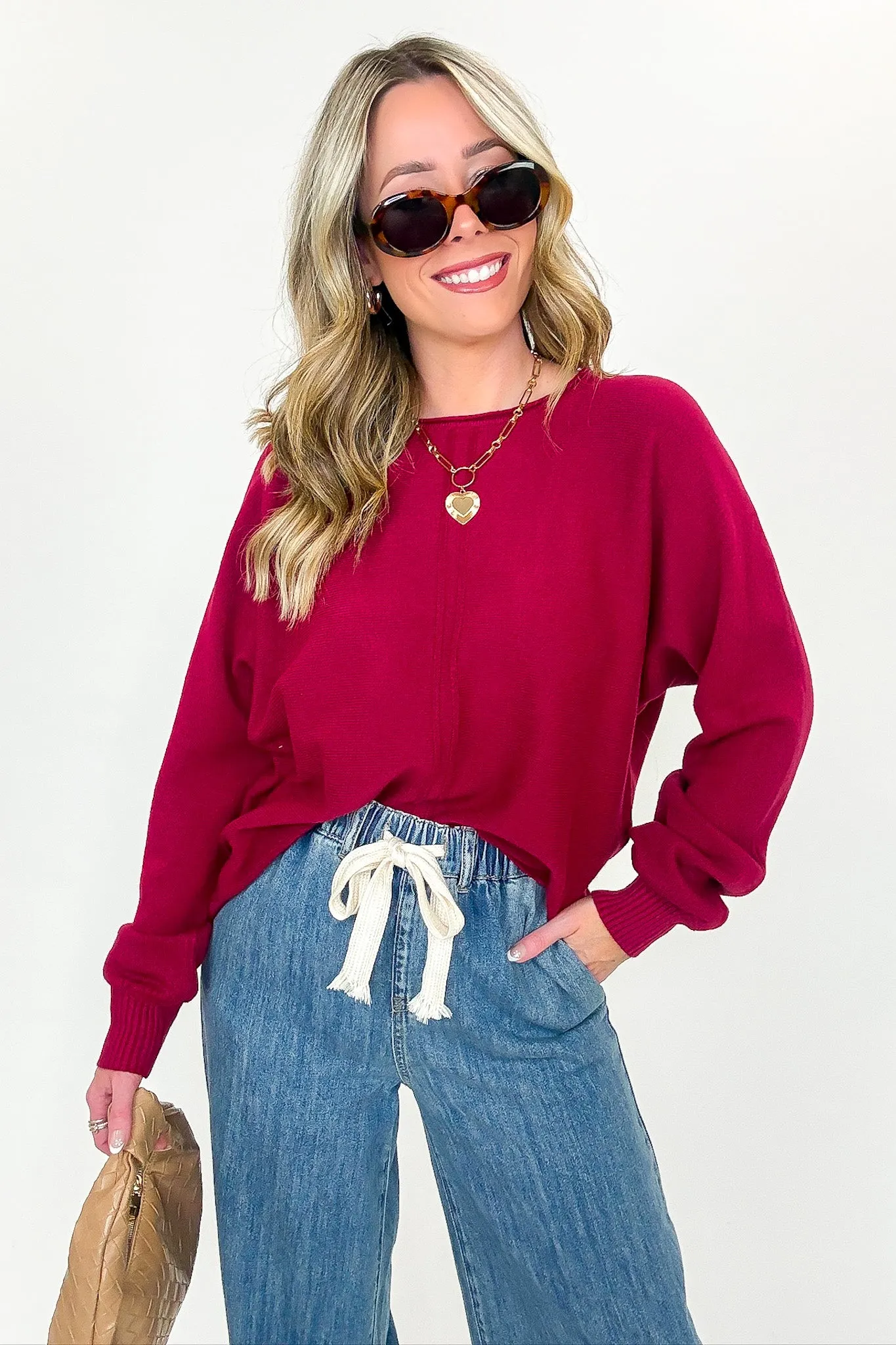 Serene Seam Viscose Knit Sweater sold by Madison + Mallory product image thumbnail 5