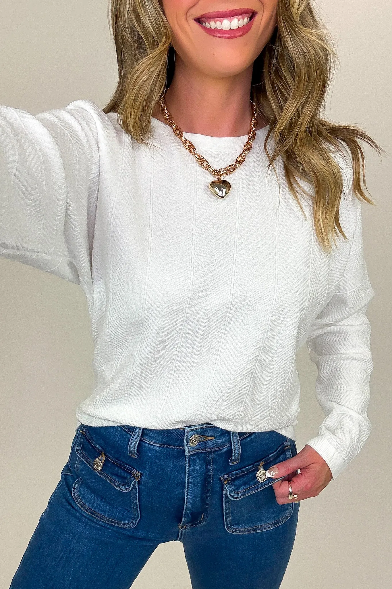 Chevron Charm Knit Dolman Sweater sold by Madison + Mallory