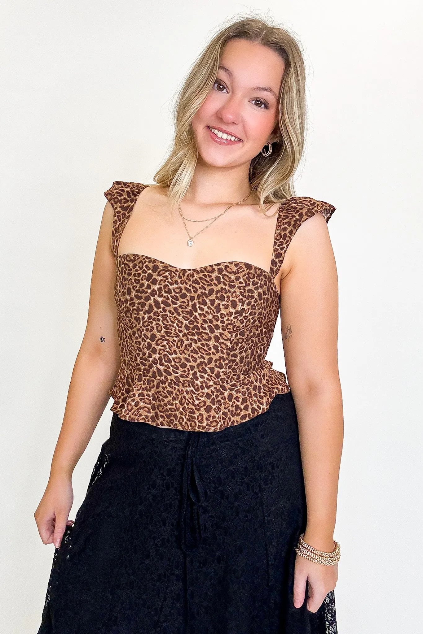 Wild Frill Animal Print Ruffle Hem Top sold by Madison + Mallory product image thumbnail 2
