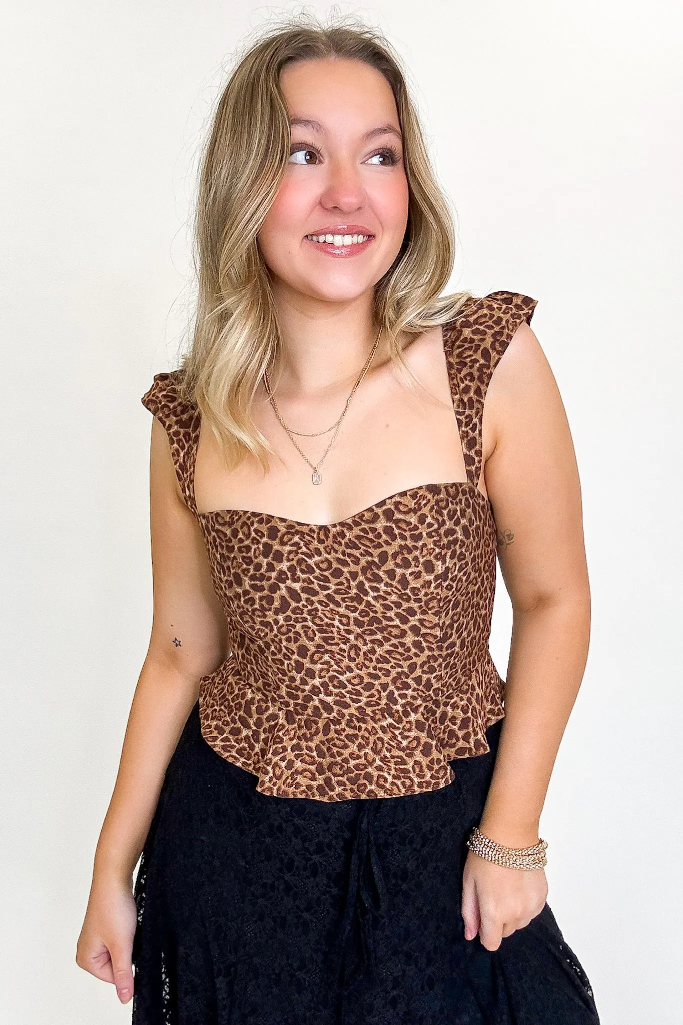 Wild Frill Animal Print Ruffle Hem Top sold by Madison + Mallory product image thumbnail 3
