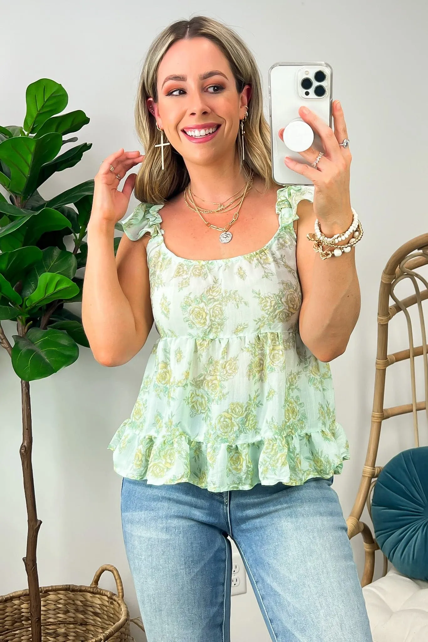 Memorable Outings Floral Tiered Tank Top - FINAL SALE sold by Madison + Mallory