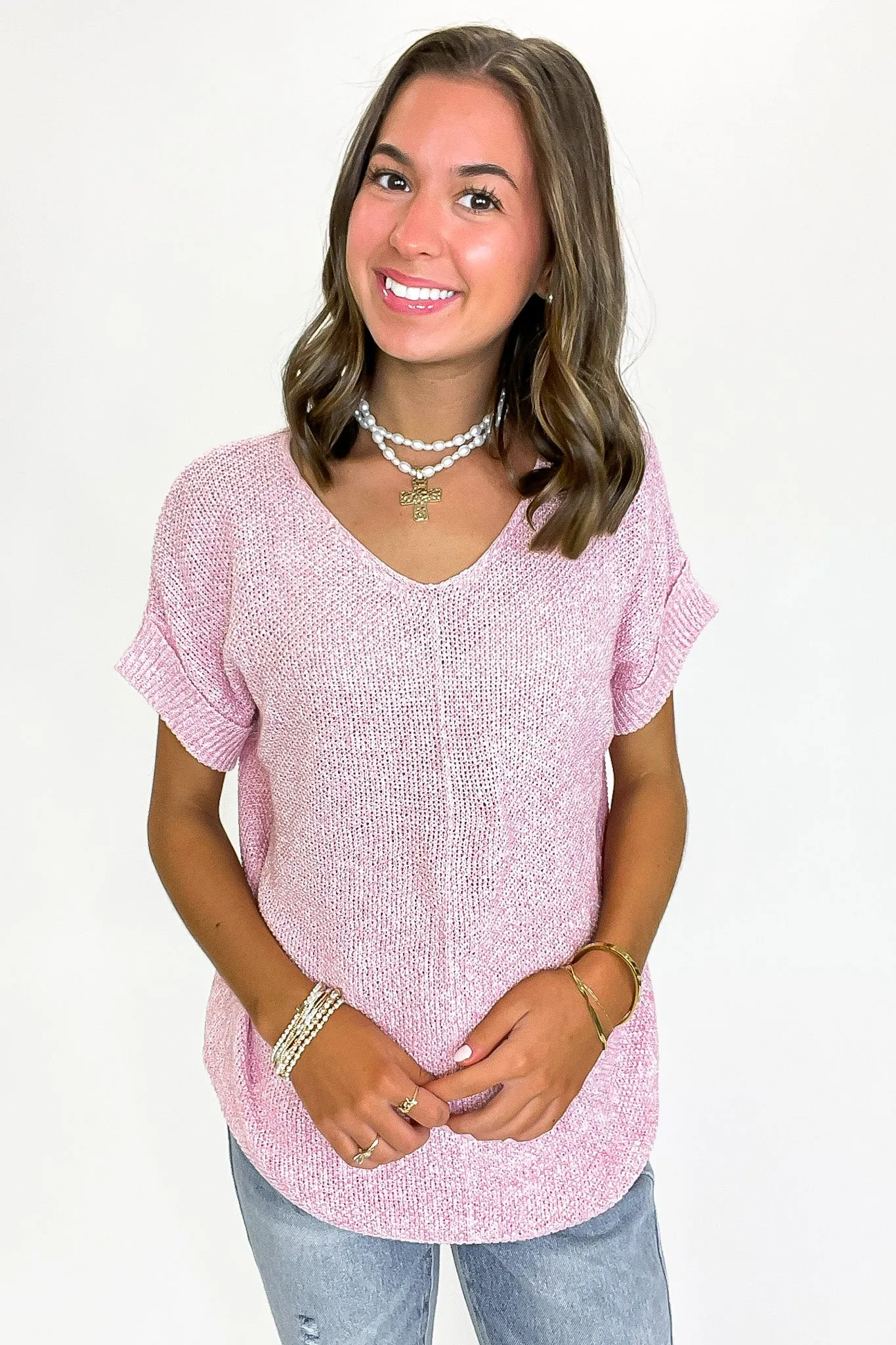Sacred Elegance Lustrous Pearl Beaded Layered Cross Necklace sold by Madison + Mallory product image thumbnail 2