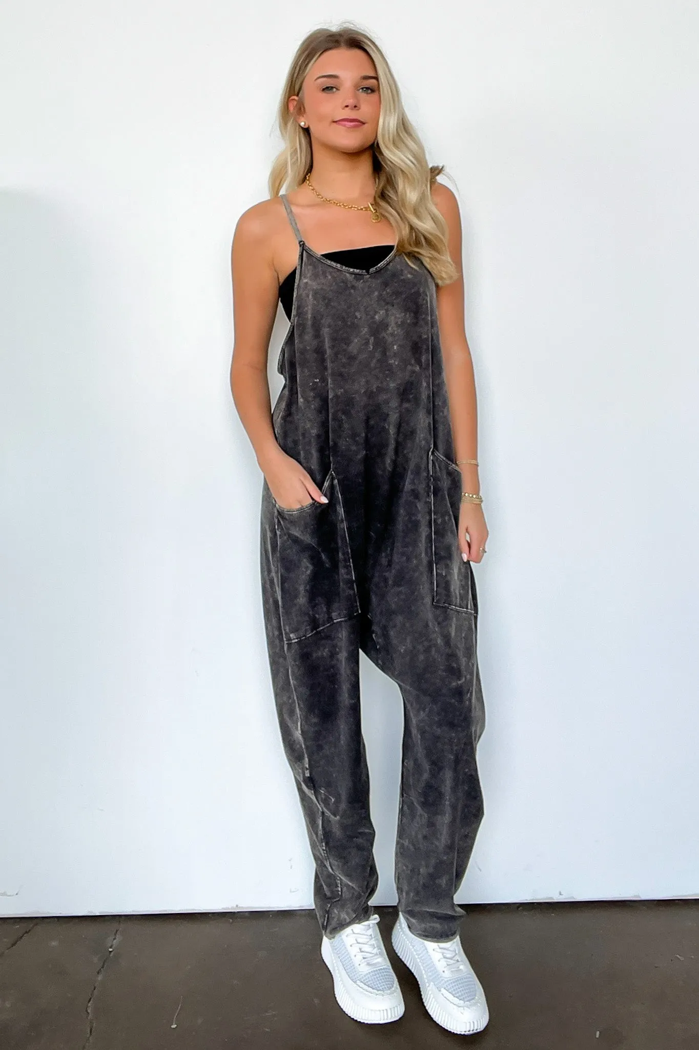 Casual Trend Mineral Wash Relaxed Jumpsuit - FINAL SALE sold by Madison + Mallory