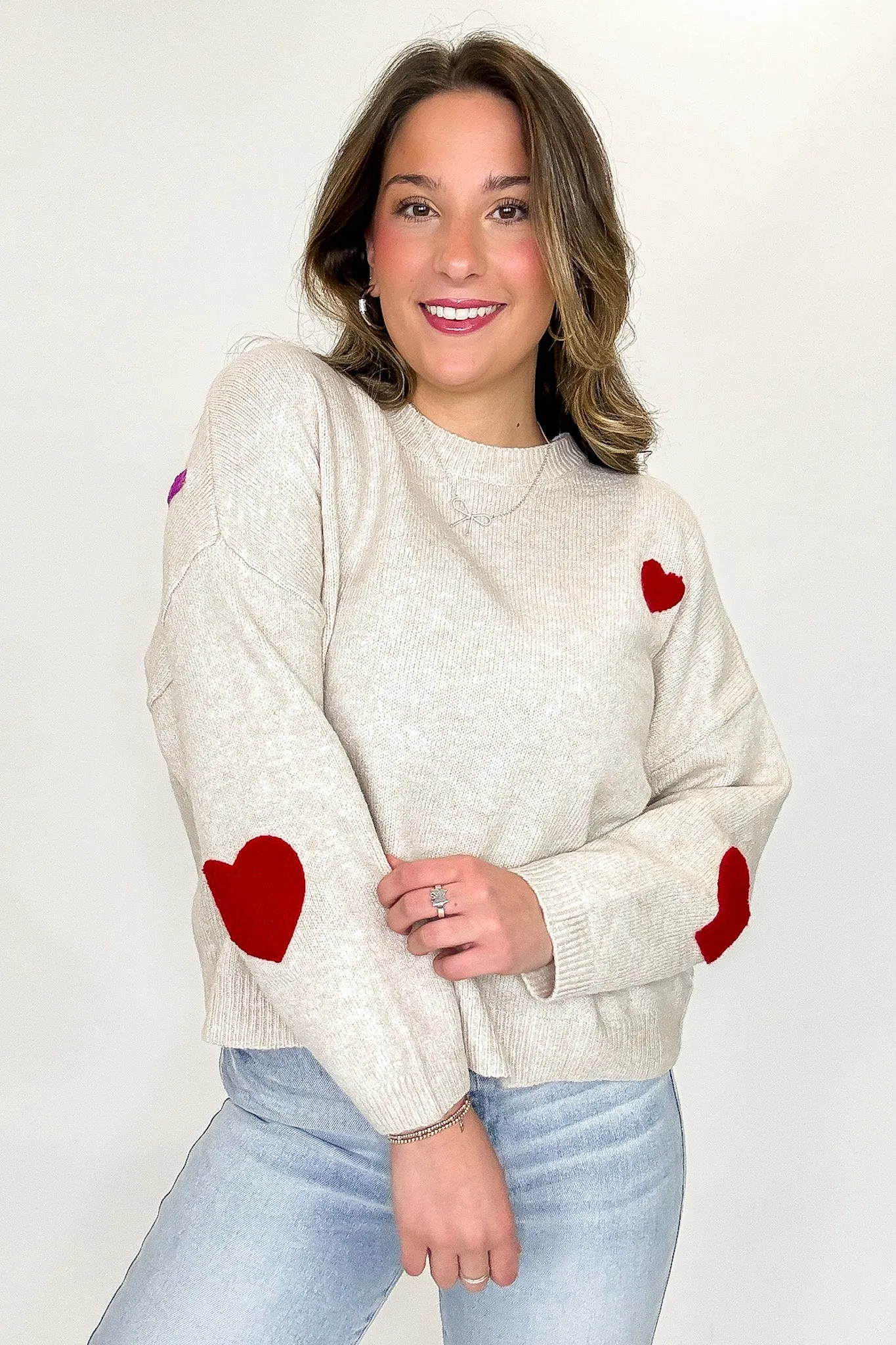 BE HAPPY Multicolor Graphic Patch Sweater - FINAL SALE sold by Madison + Mallory product image thumbnail 5