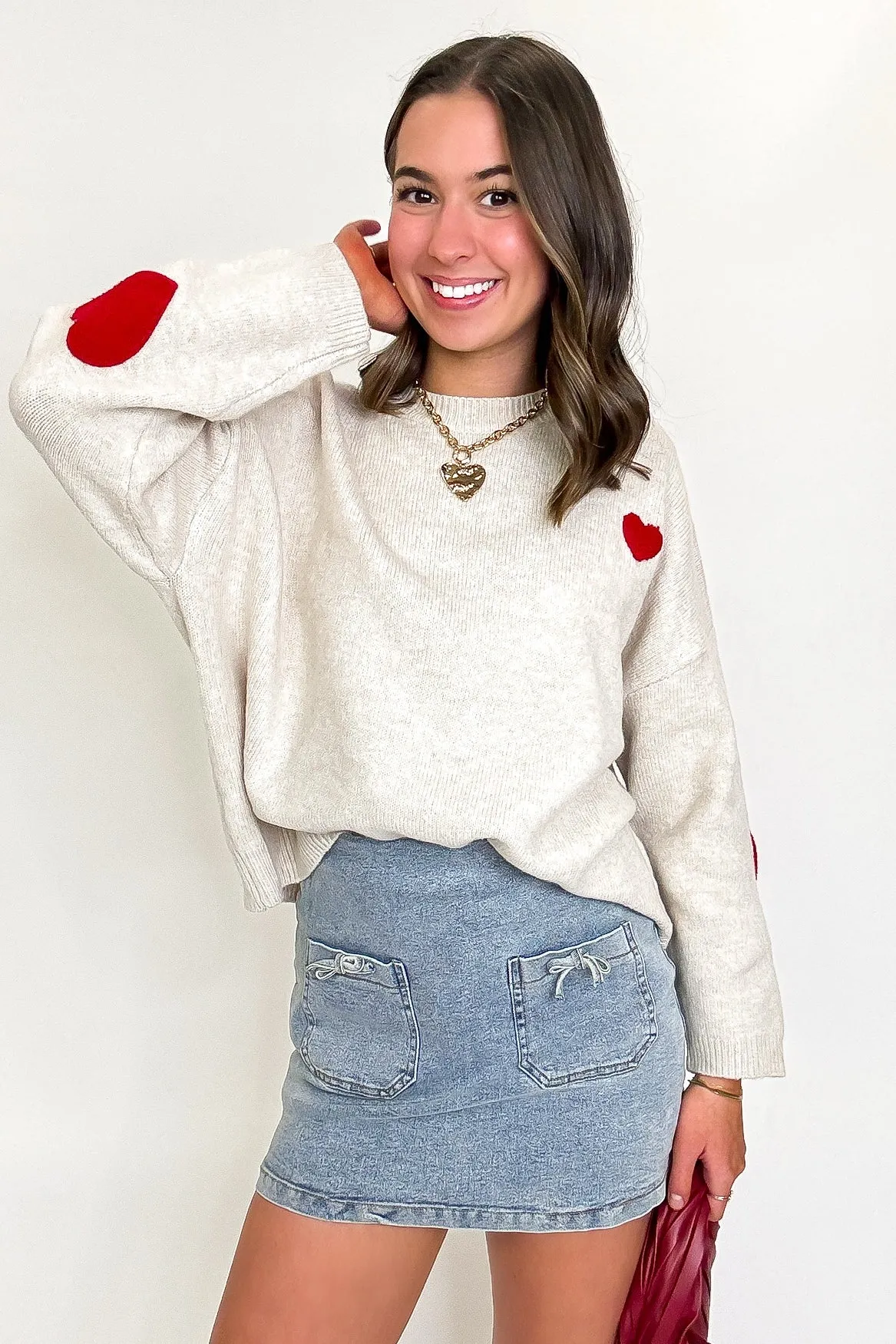 BE HAPPY Multicolor Graphic Patch Sweater - FINAL SALE sold by Madison + Mallory product image thumbnail 4